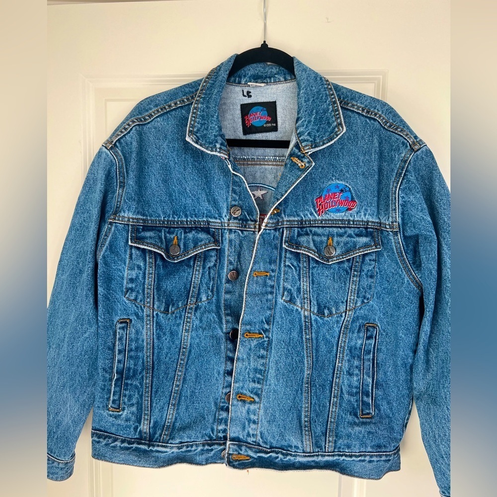 Vintage  1990s Planet Hollywood Denim Jacket Orlando M